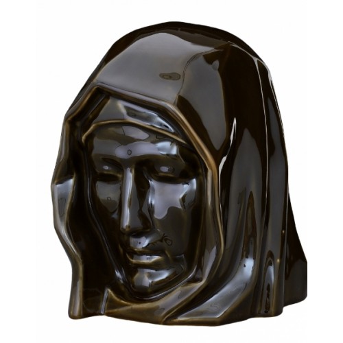 Our Holy Mother - Ceramic Cremation Ashes Urn – Oily Green